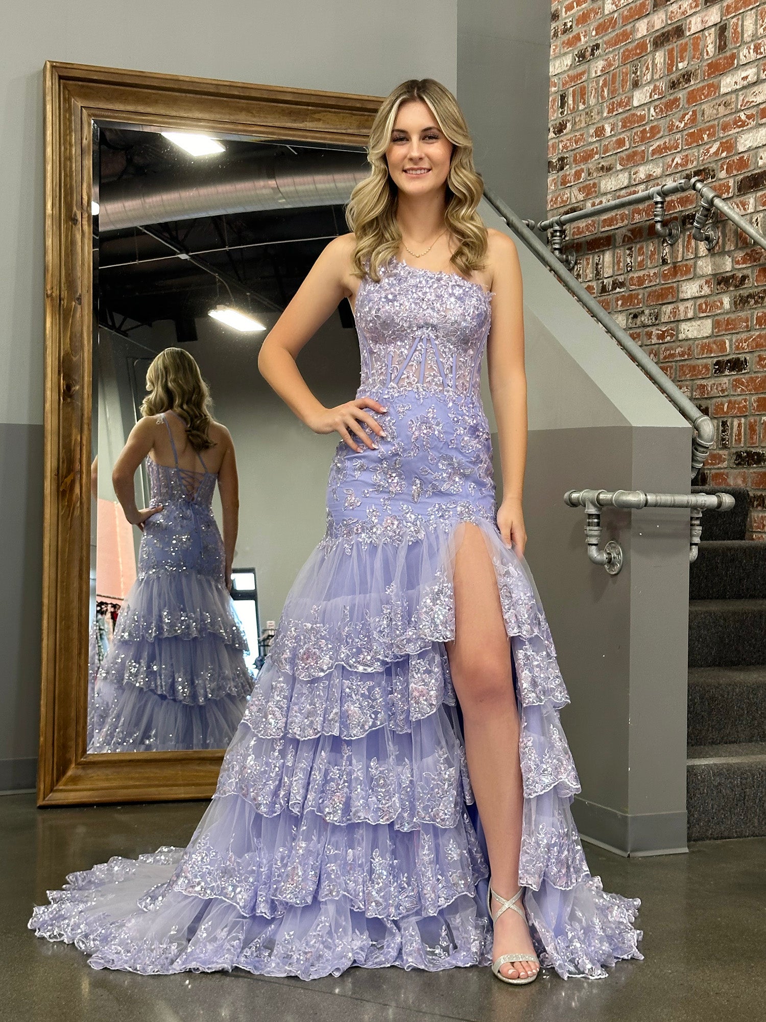 Silver Purple Prom Dresses