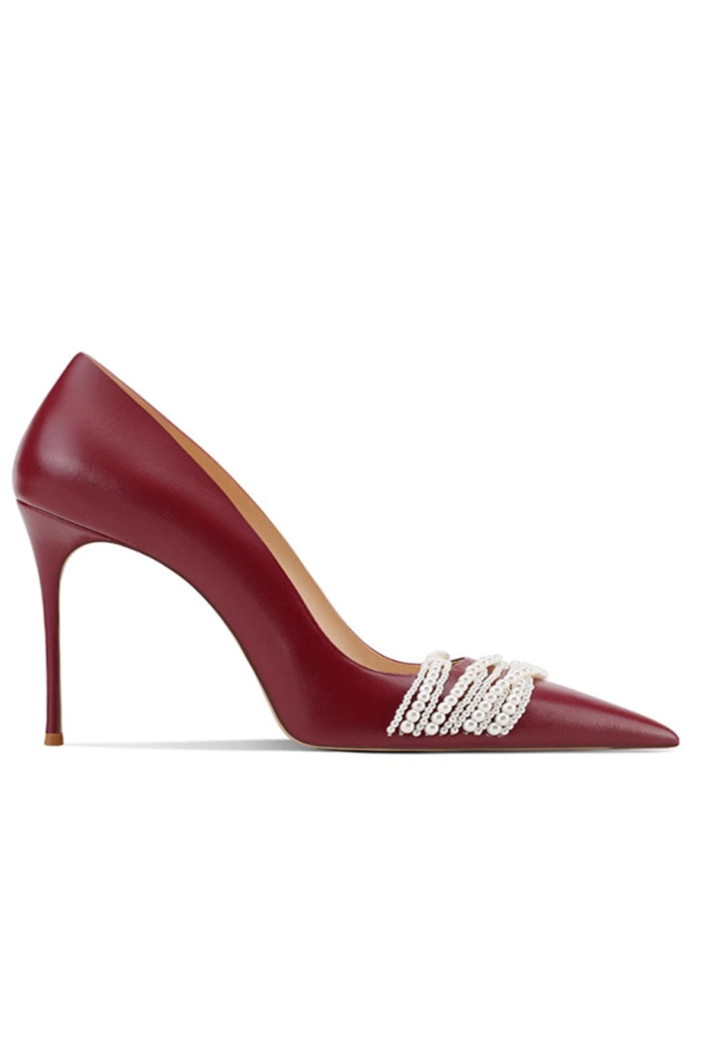 Burgundy orders block heel shoes