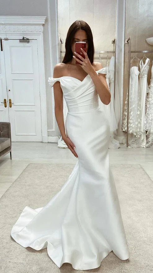 Mermaid wedding dress satin hotsell