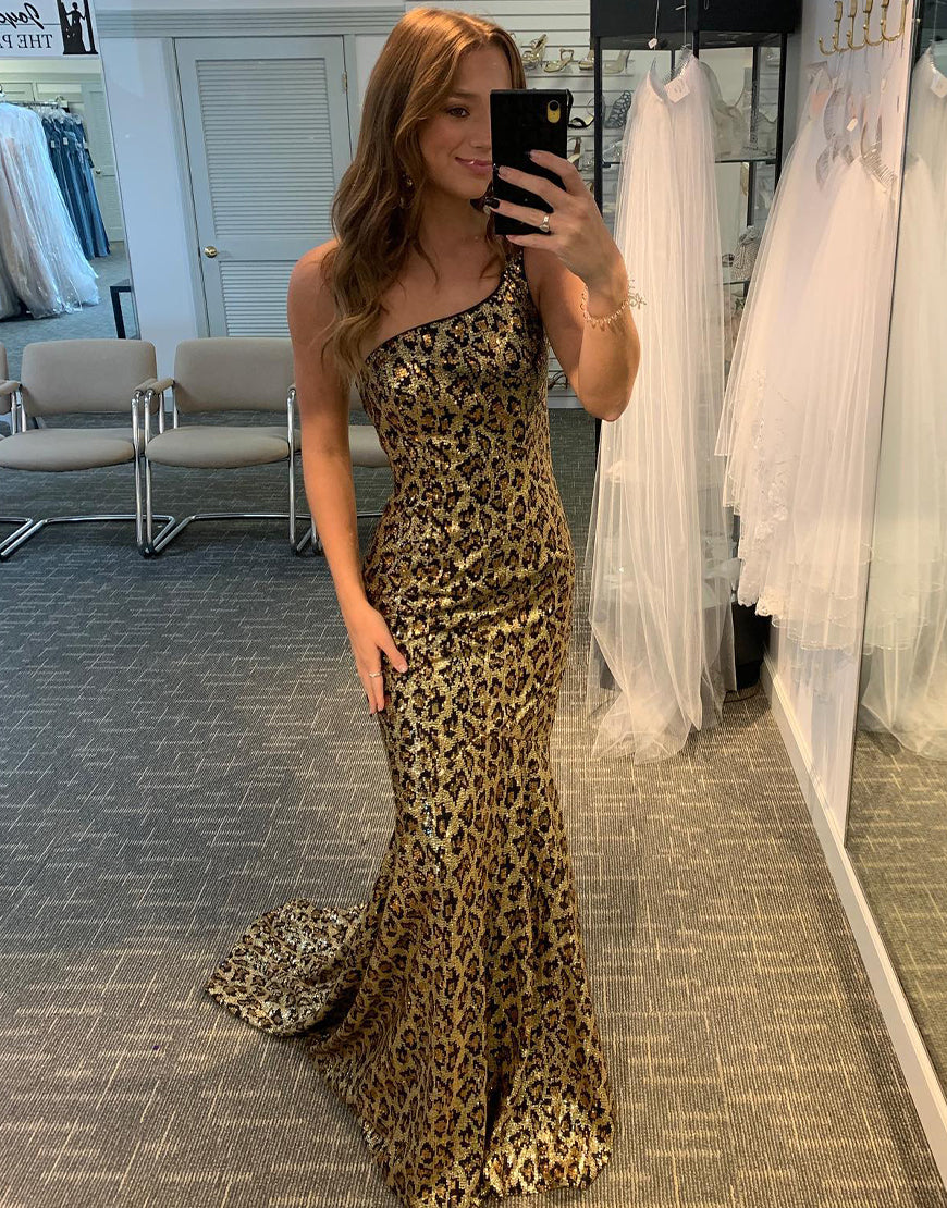 Leopard Print Long Prom Dress