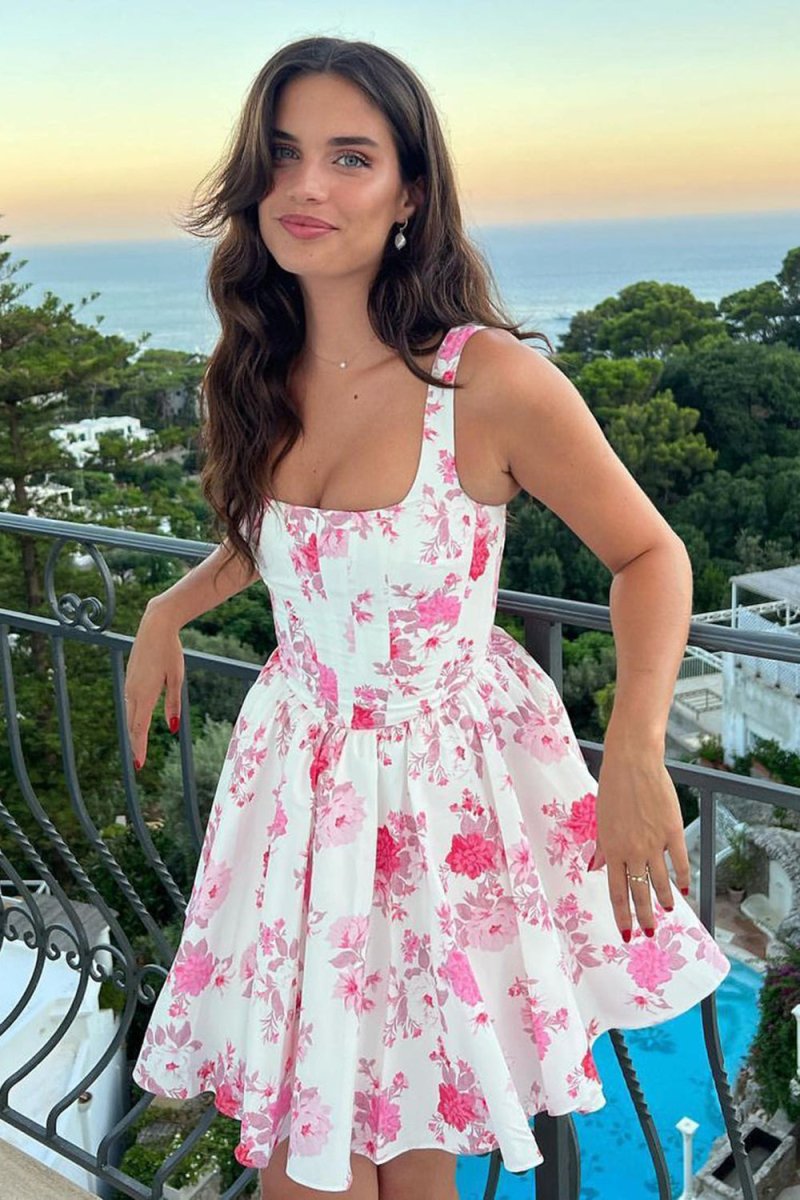 Floral dress with shorts best sale