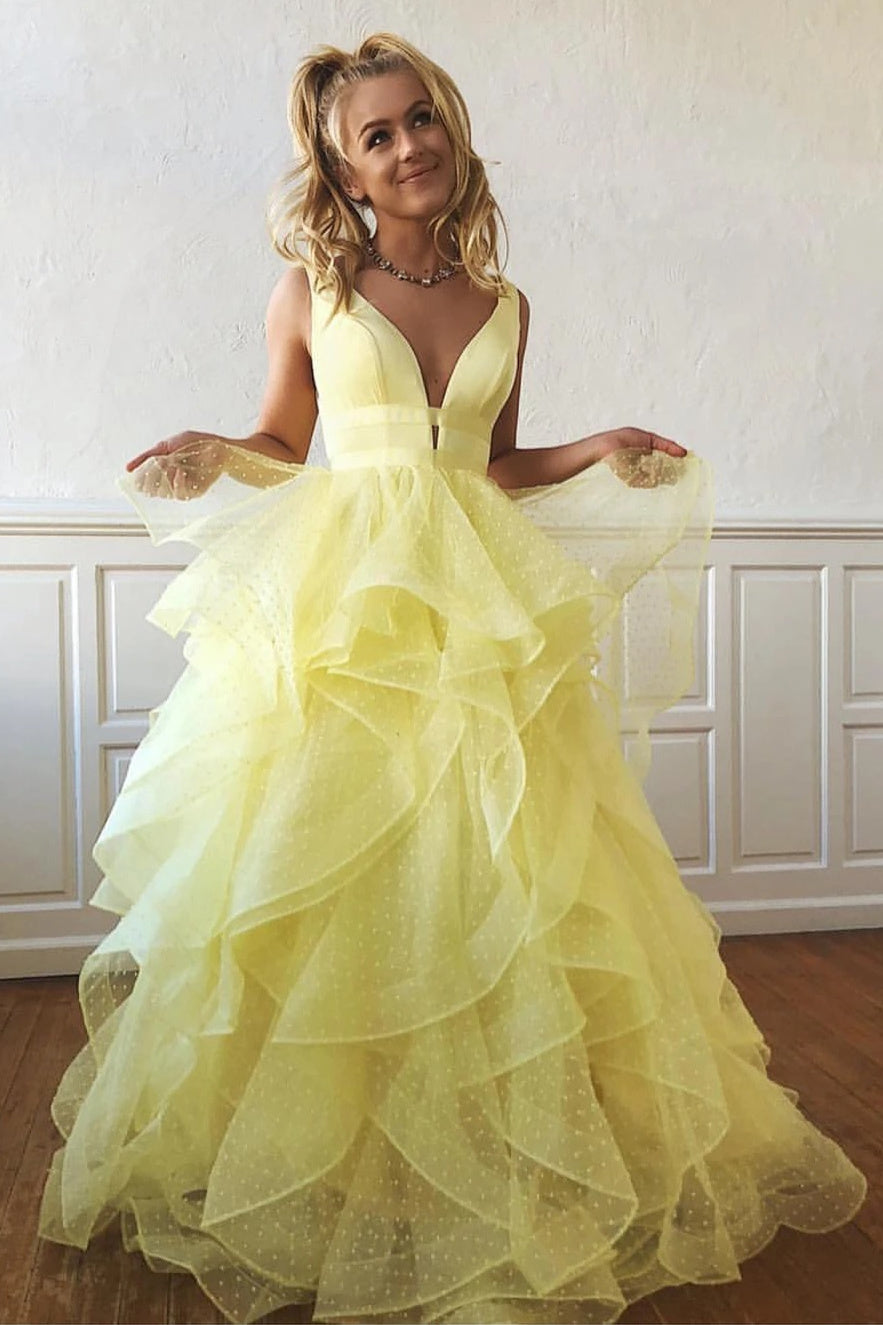 Pastel yellow ball on sale gown