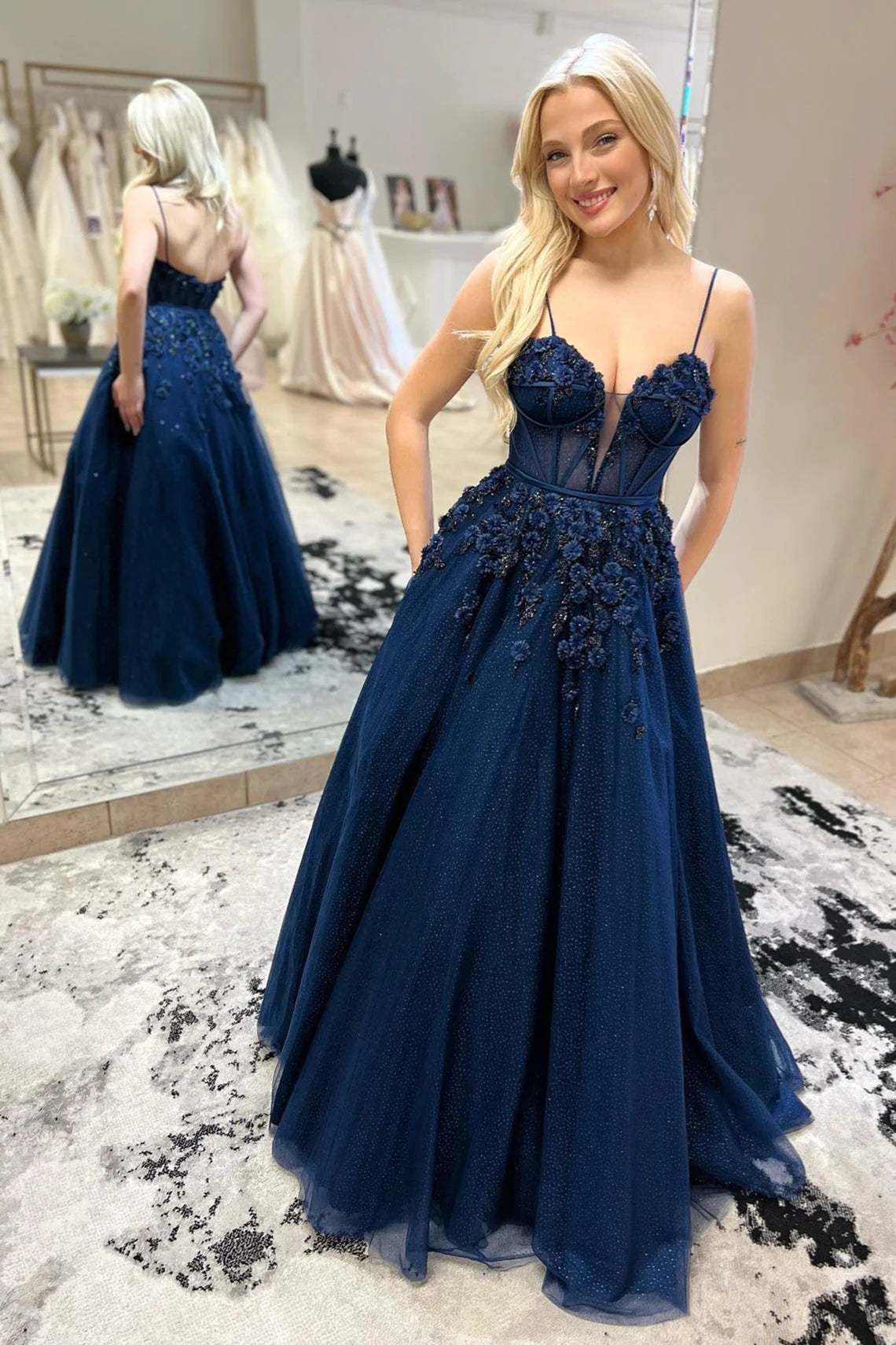 Navy Prom Dress and Date