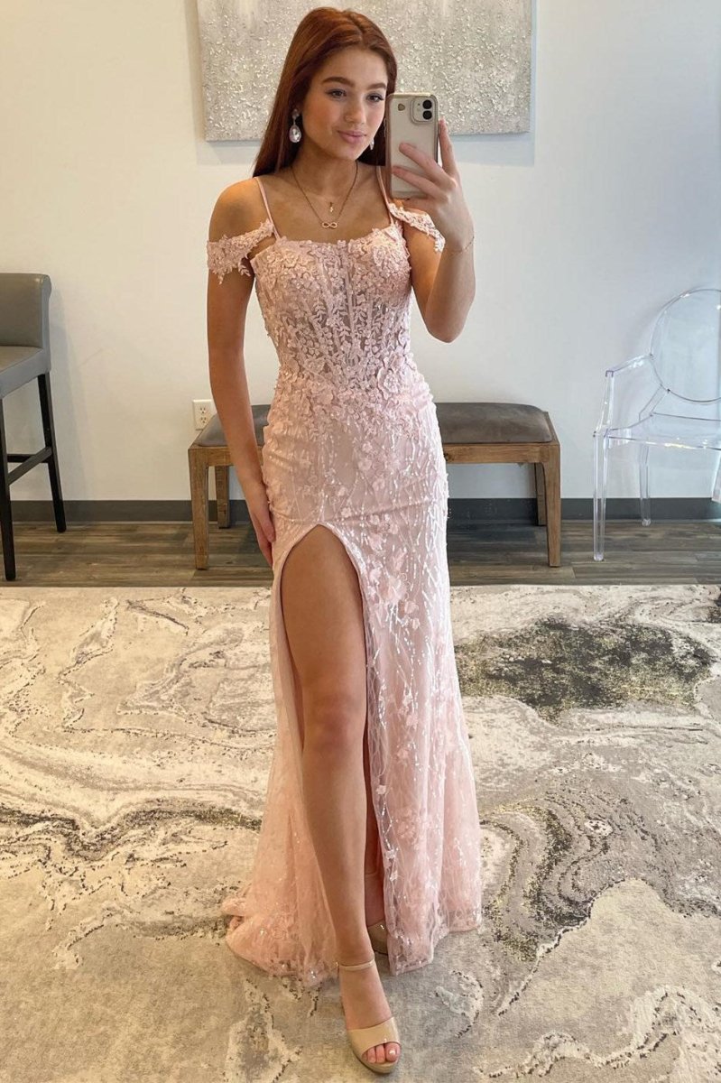 Pink lace clearance spaghetti strap dress