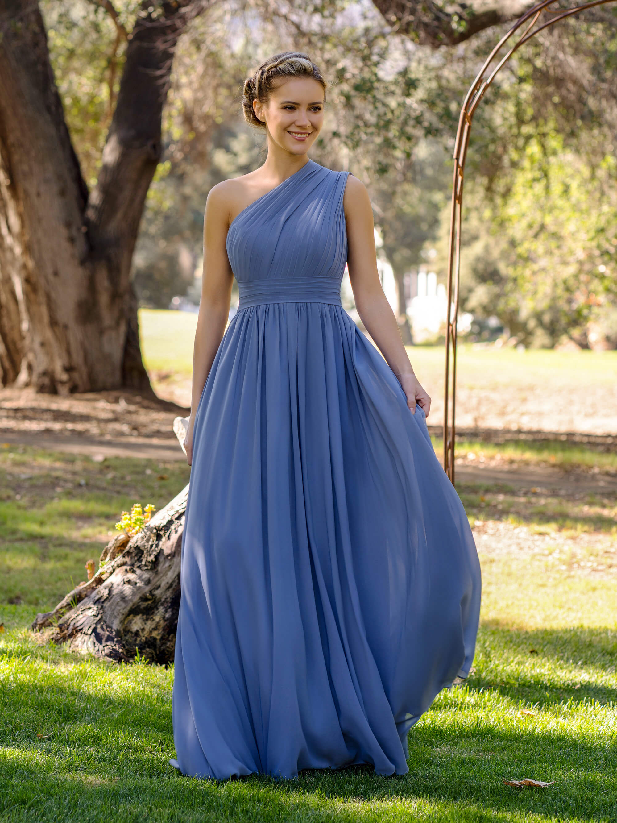 One shoulder 2025 chiffon bridesmaid dress