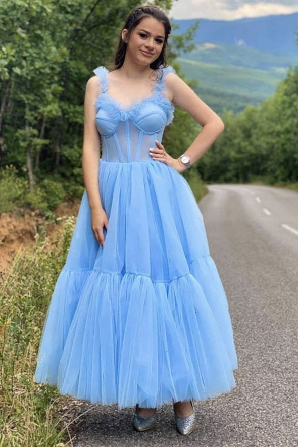 Light Sky Blue Dresses Makeup