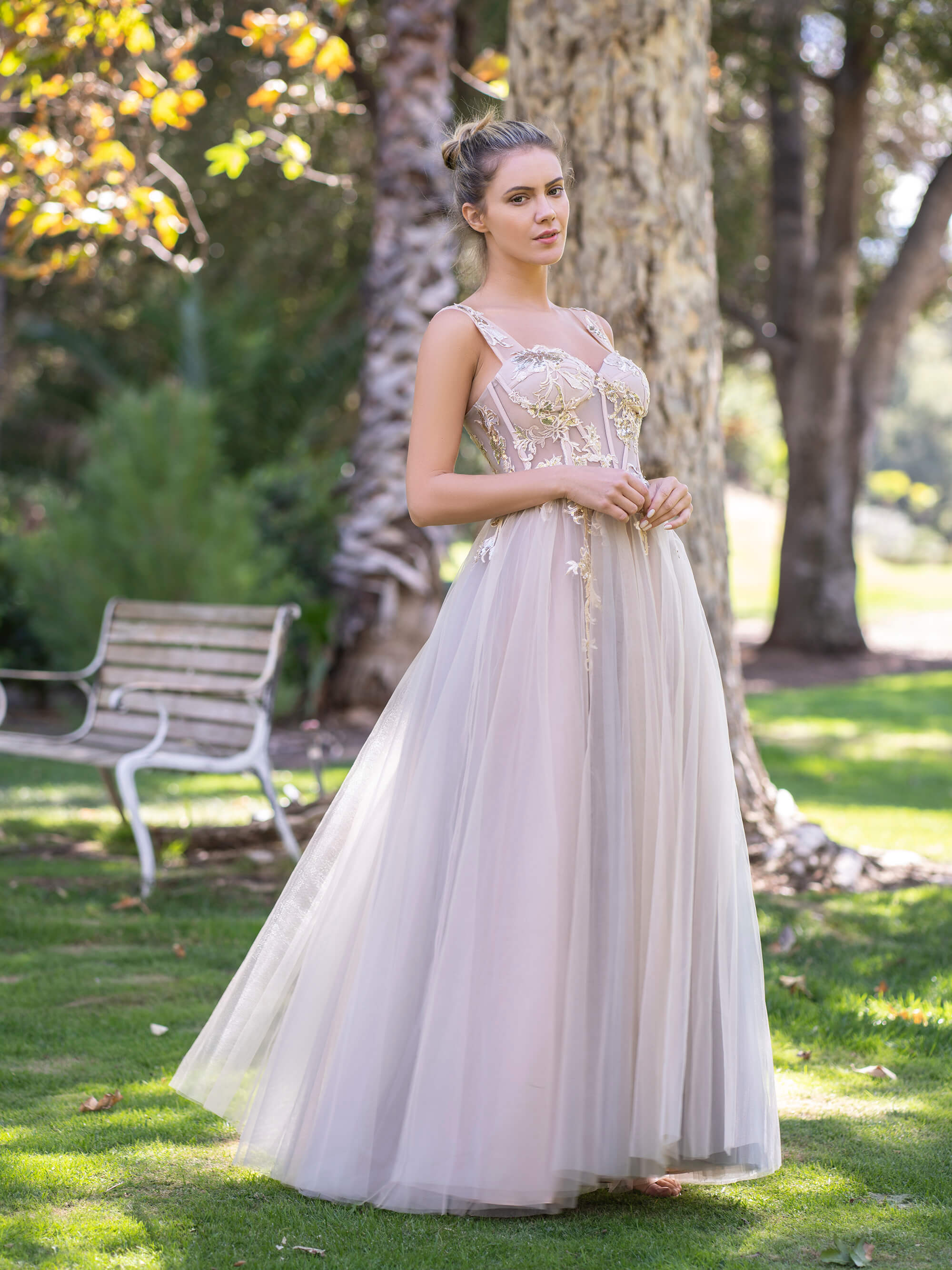 Tulle applique prom clearance dress