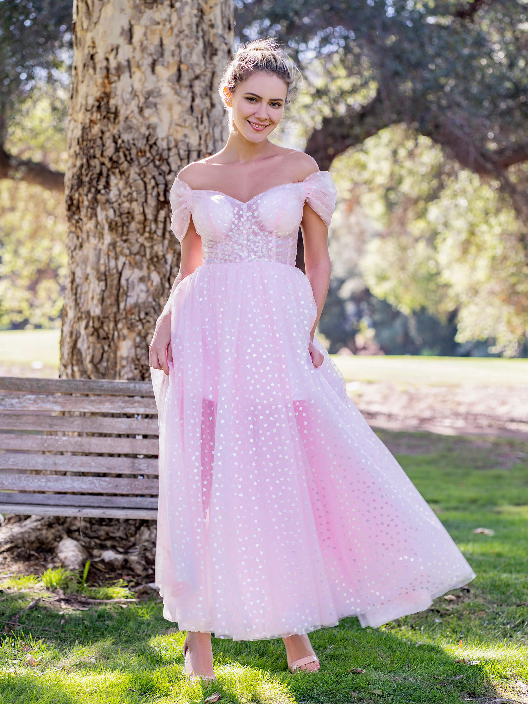 Ankle Length Tulle Prom Dresses