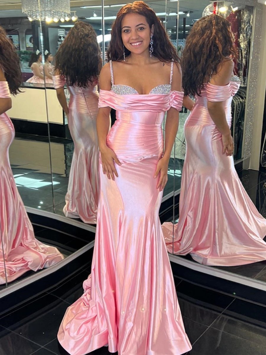 Judith | Pink Sweetheart Neck Long Mermaid Prom Dress - KissProm