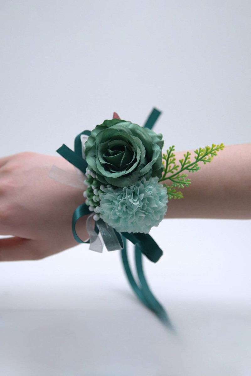 Artificial Silk Roses Bridesmaid Wrist Corsage - KissProm