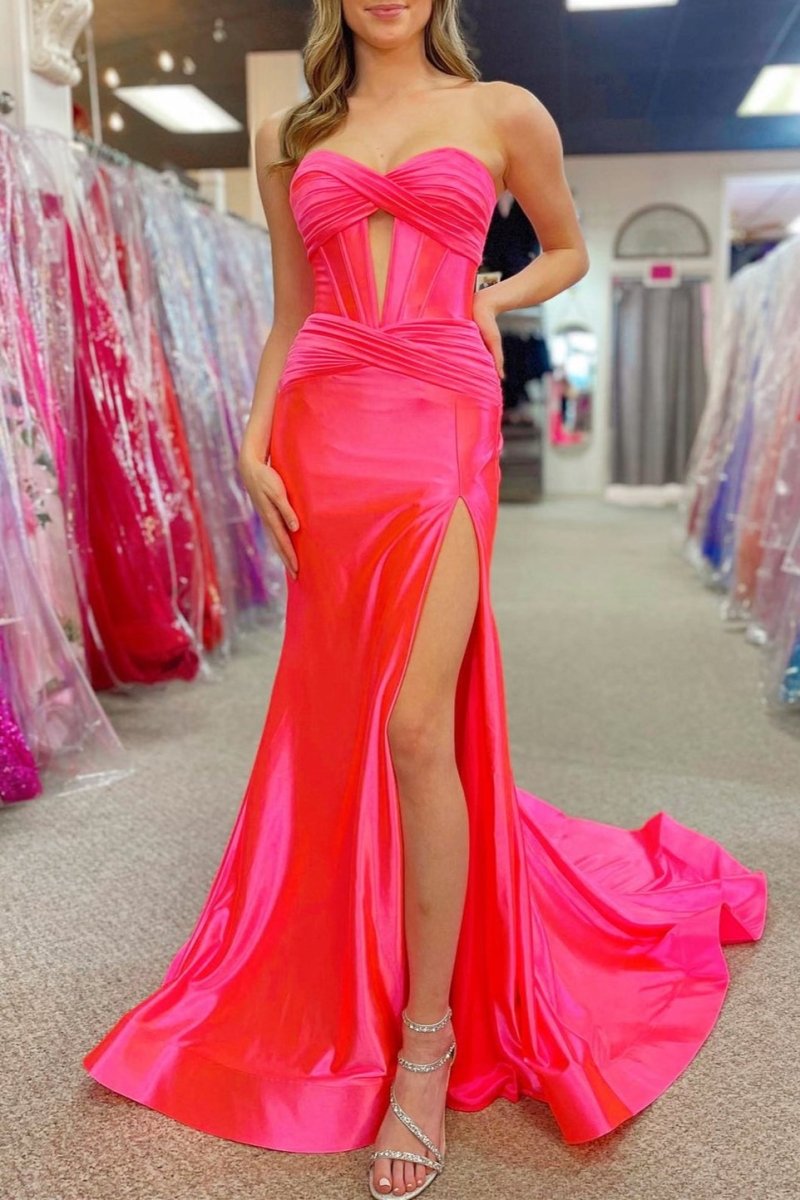 Brylee| Sweetheart Satin Mermaid Long Prom Dress - KissProm