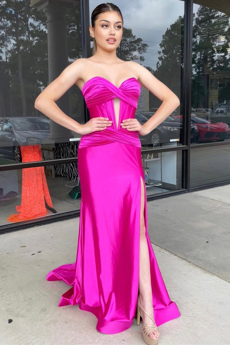 Brylee| Sweetheart Satin Mermaid Long Prom Dress - KissProm