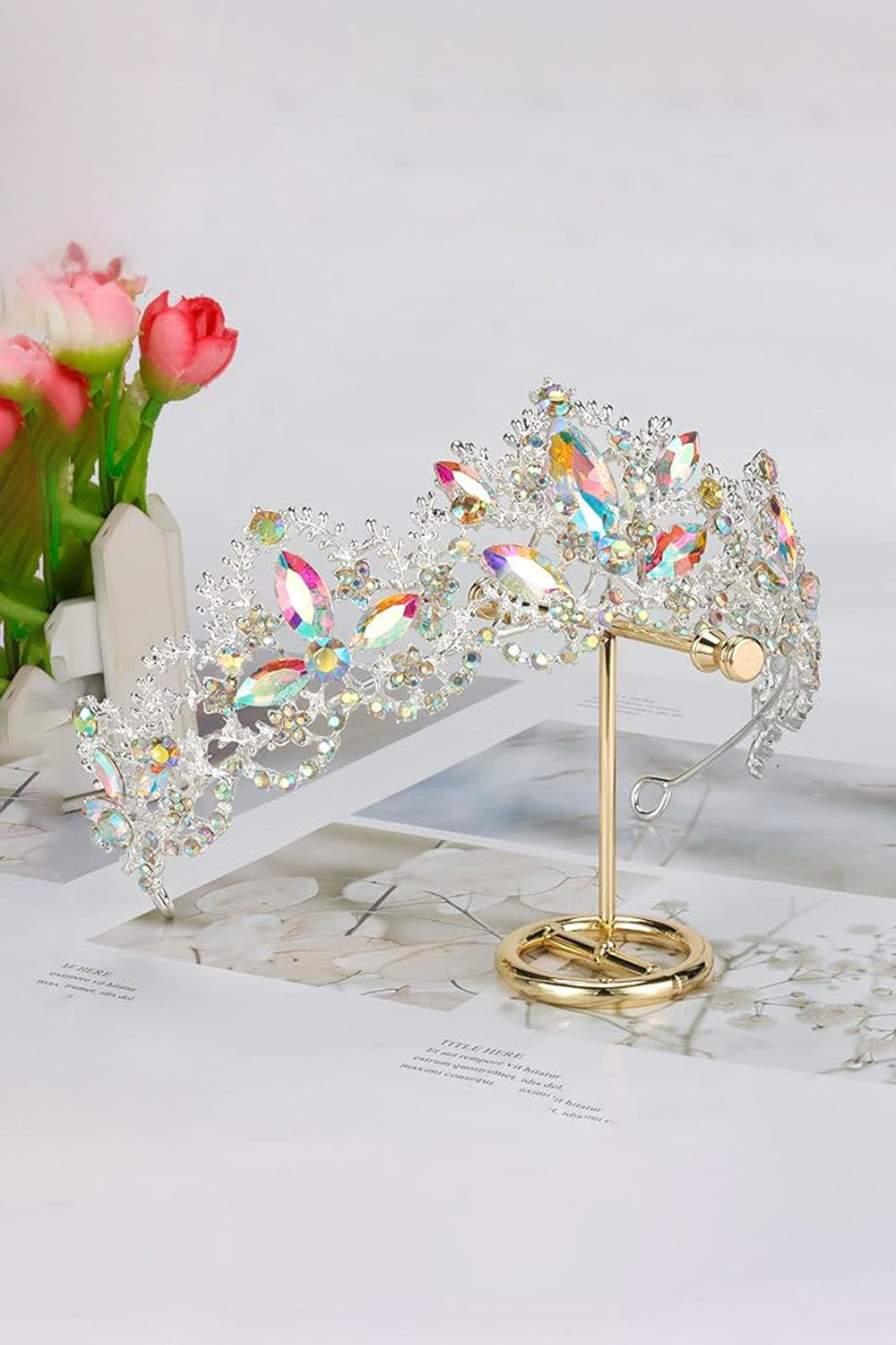 Aurora Borealis Crystal Tiara