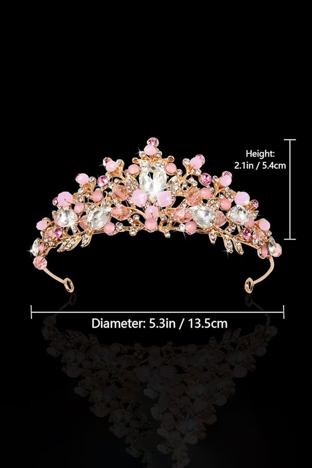 Crystal-Embellished Tiara in Rose Gold