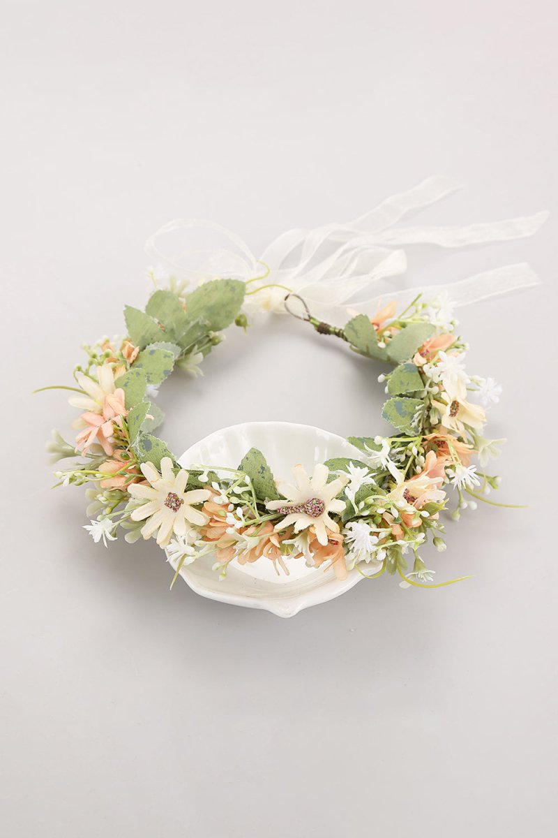 Artificial Silk Daisy Wedding Flower Crown - KissProm