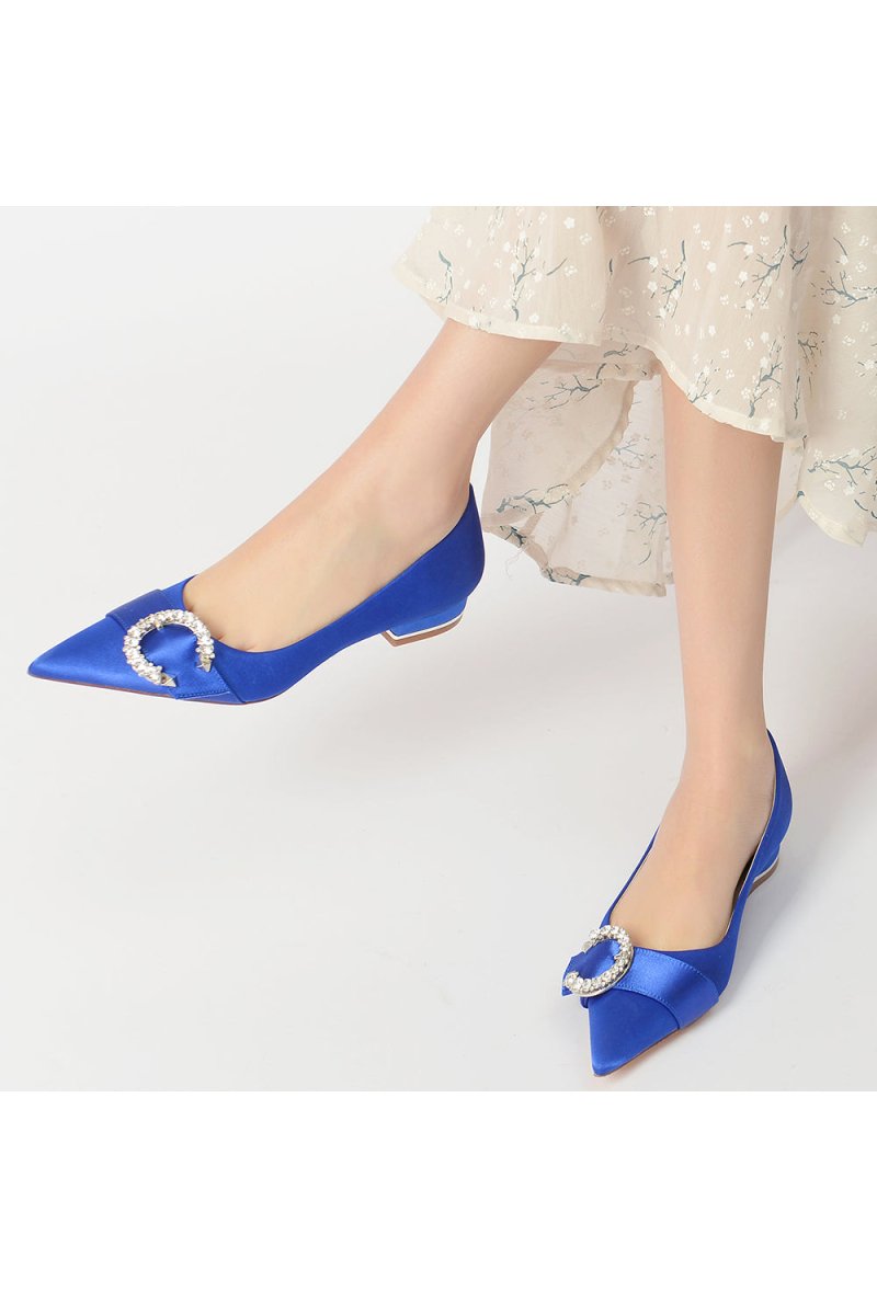 Beading Pointed Toe Kitten Heels - KissProm