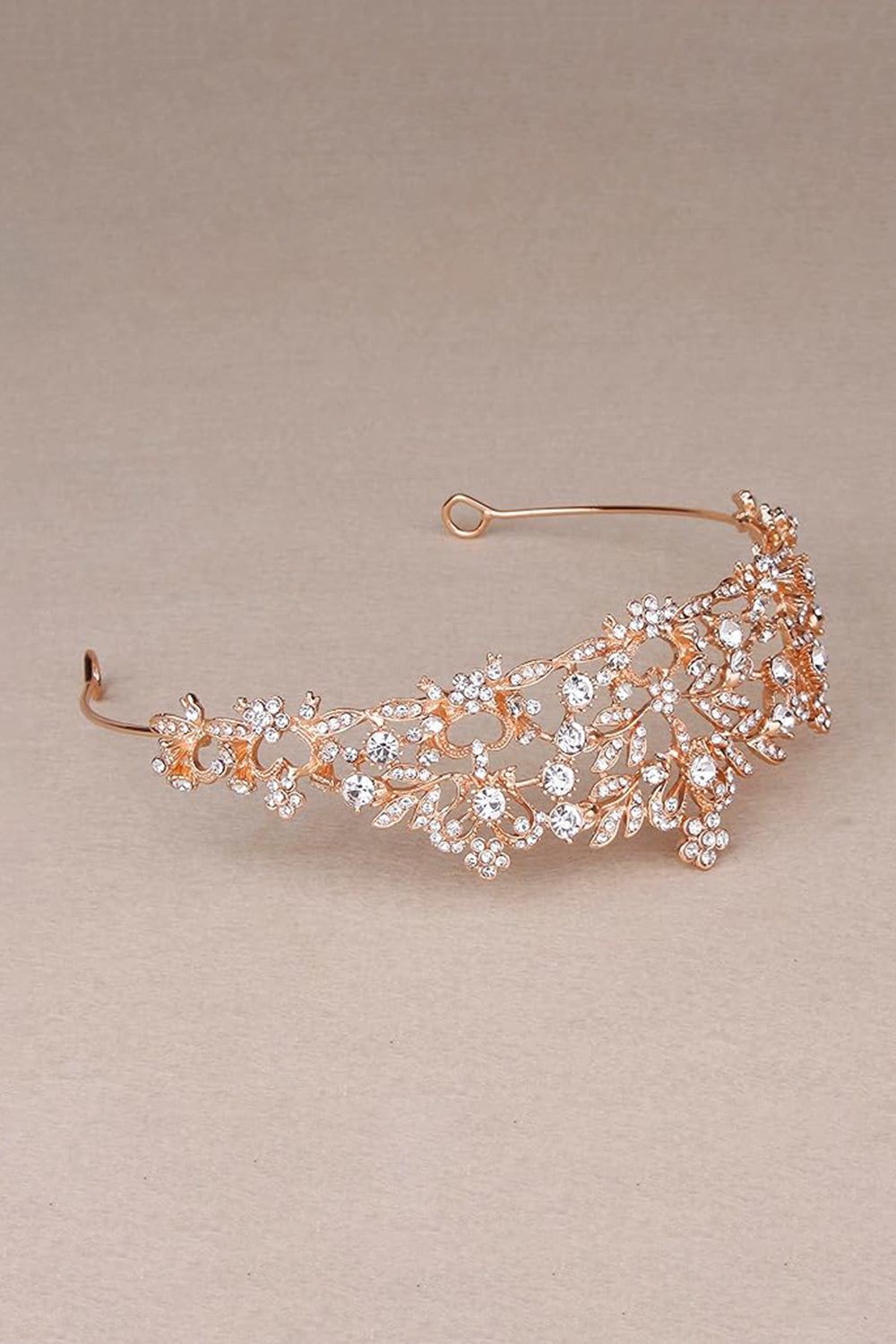 Rose Gold Pink Tiara Bridal Hair Accessories