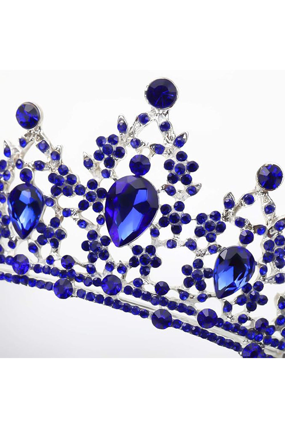 Crystal-Embellished Tiara in Blue Tone