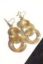 Long Gold triple swirl Earrings - KissProm