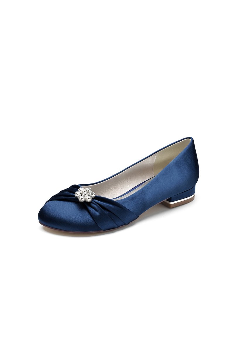 Royal Blue Flats with Rhinestone embellished - KissProm