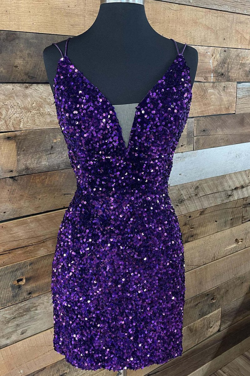 Olga |Bodycon Sequins Short Homecoming Dress - KissProm