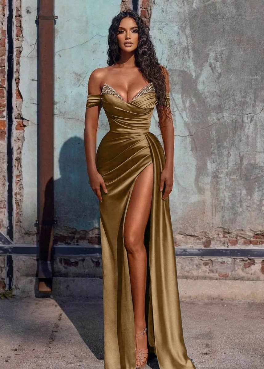 Adelaide |Mermaid Satin Long Prom Dress with Slit - KissProm