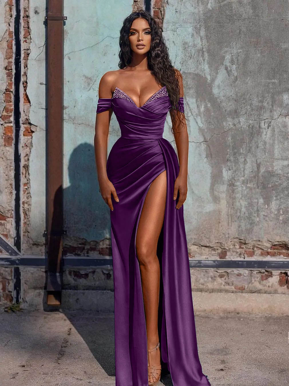 Silk Purple Prom Dresses