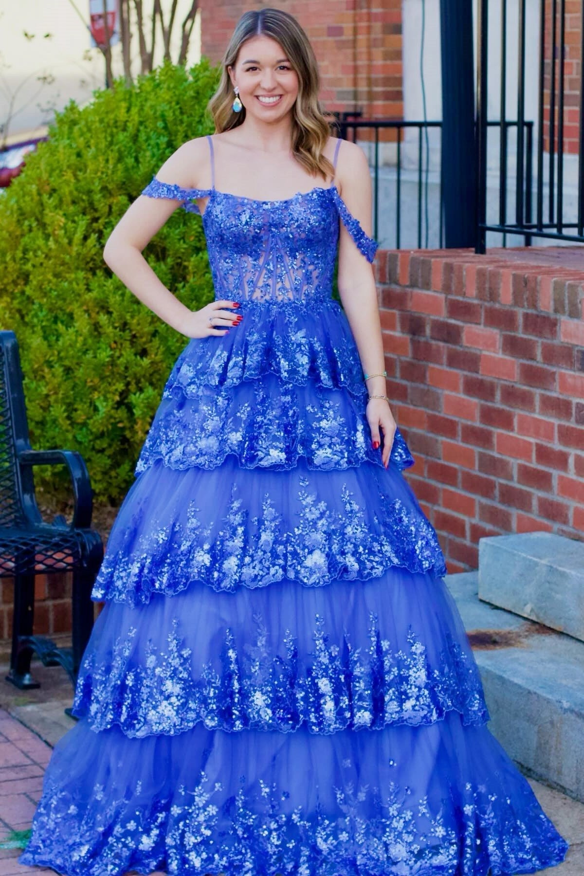 cold shoulder prom dress