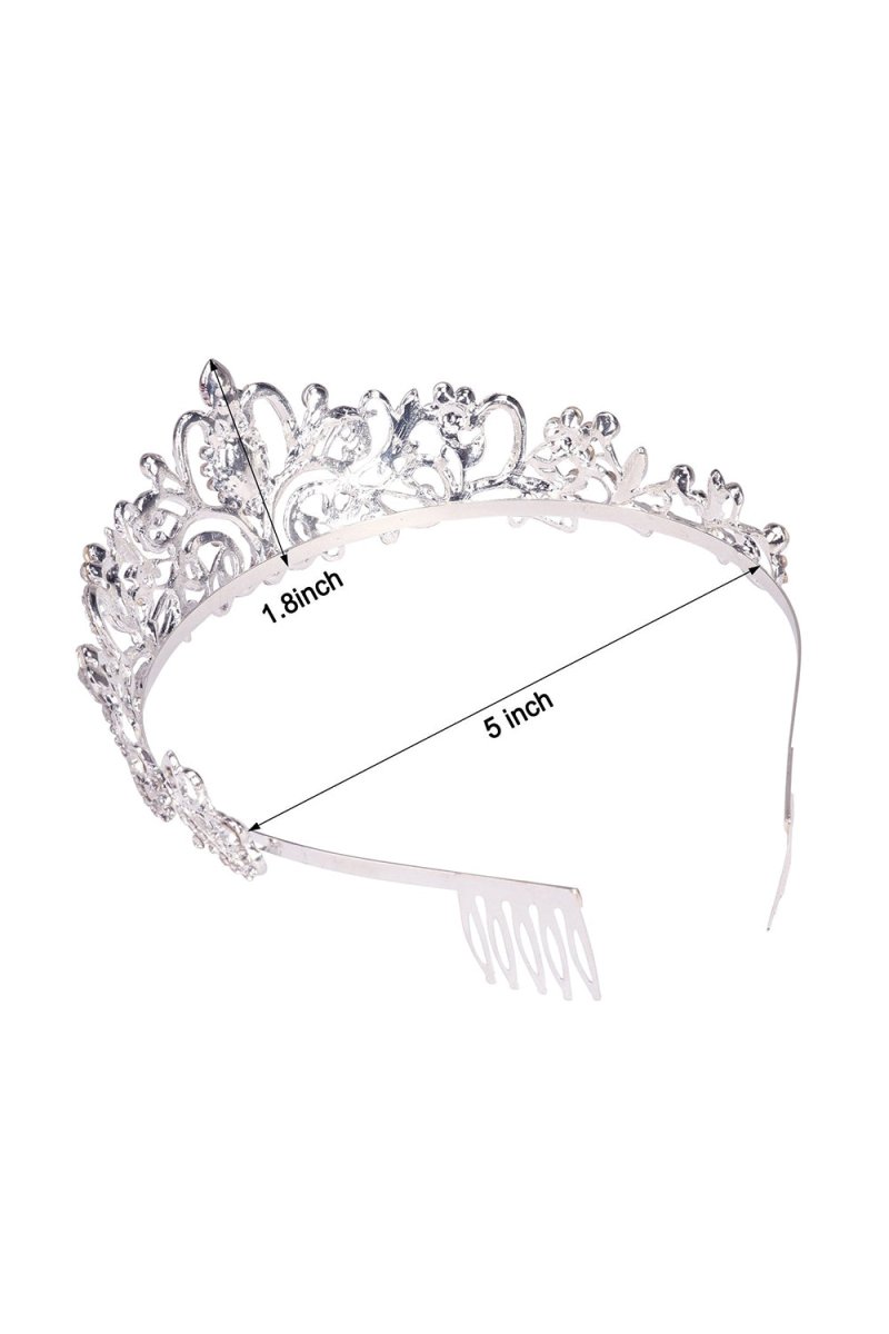 Silver Crystal Tiara Crown - KissProm