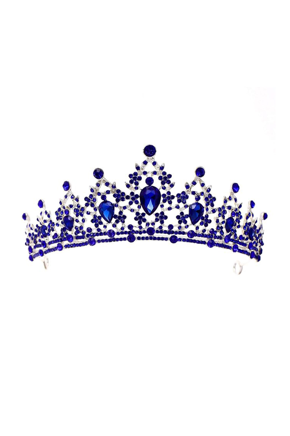 Crystal-Embellished Tiara in Blue Tone