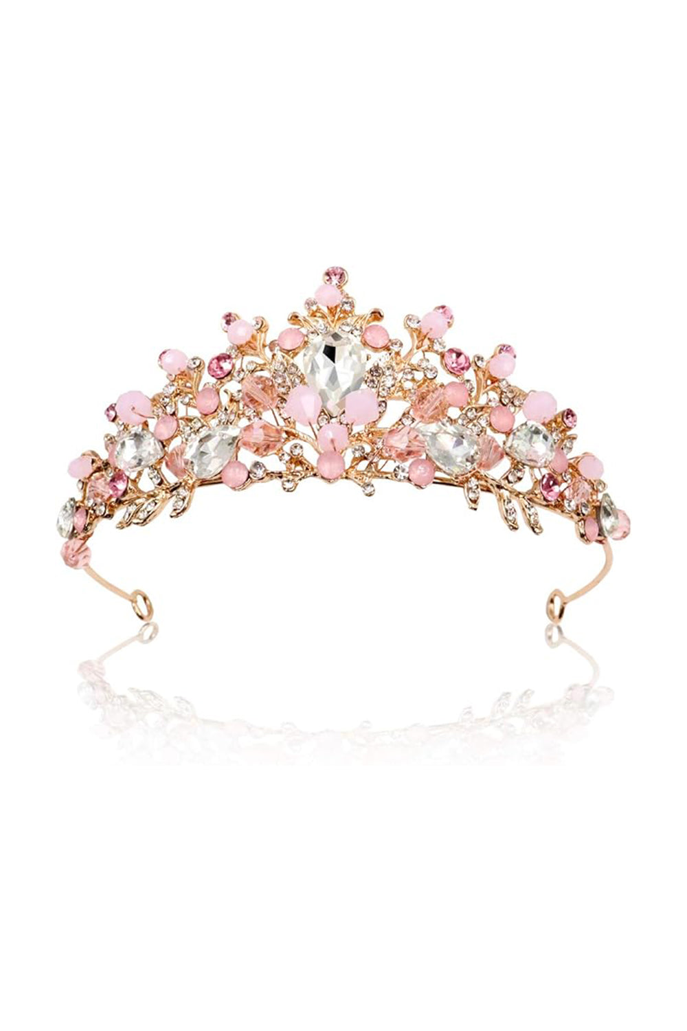 Crystal-Embellished Tiara in Rose Gold