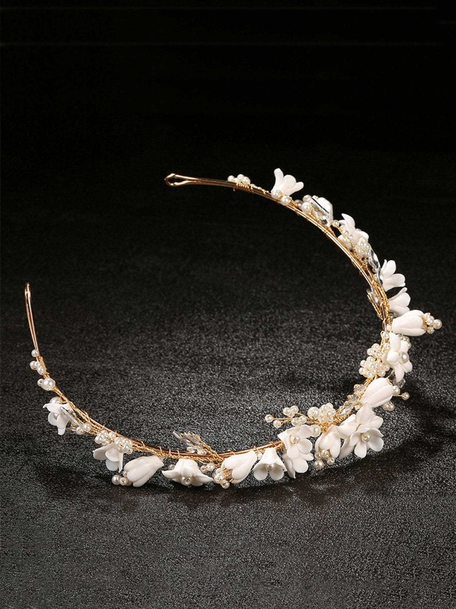 Flower Pearl Bridal Headband - KissProm