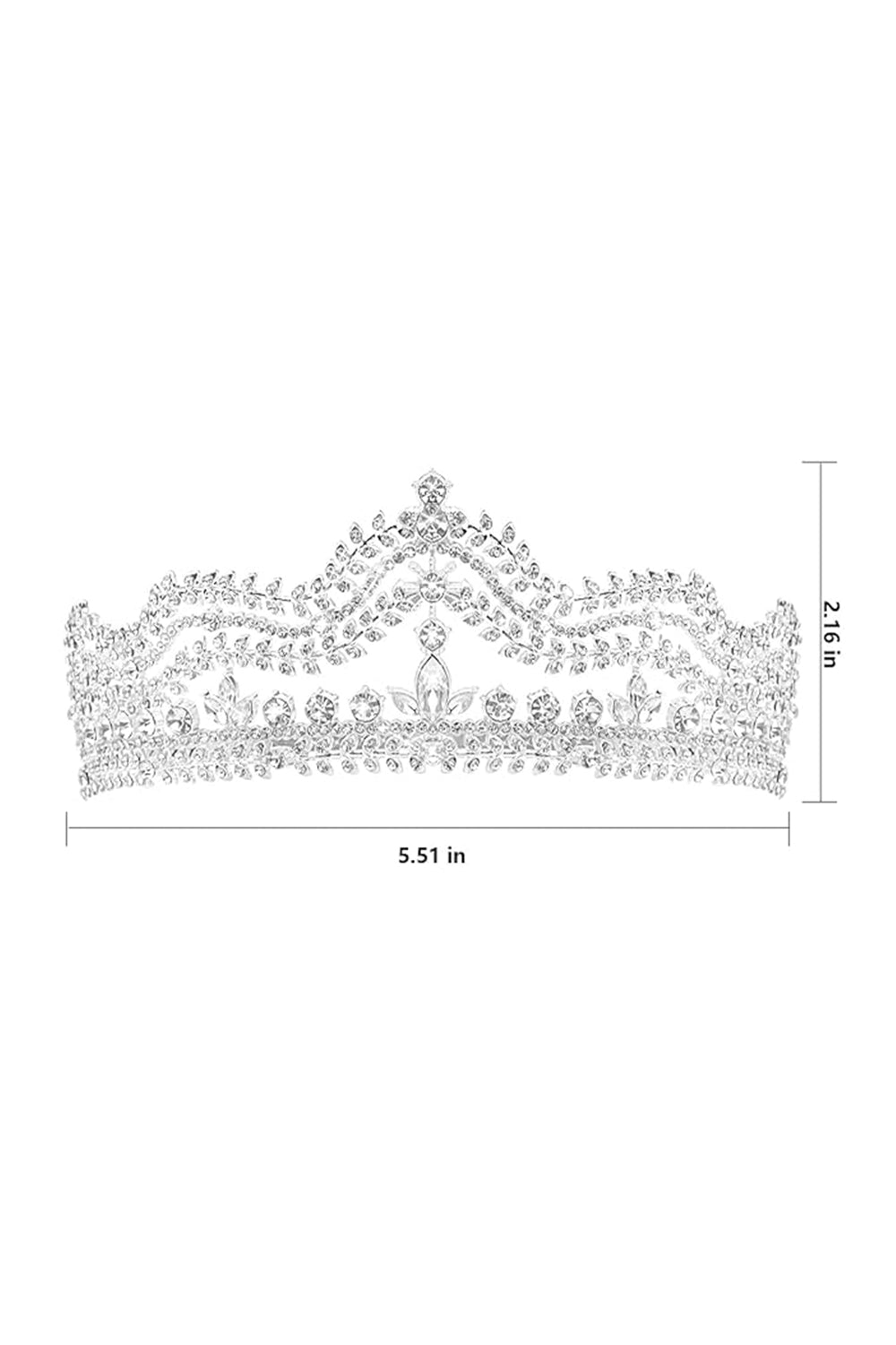 Crystal-Embellished Tiara in Silver Tone