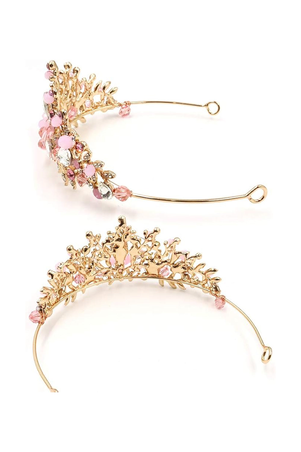 Crystal-Embellished Tiara in Rose Gold