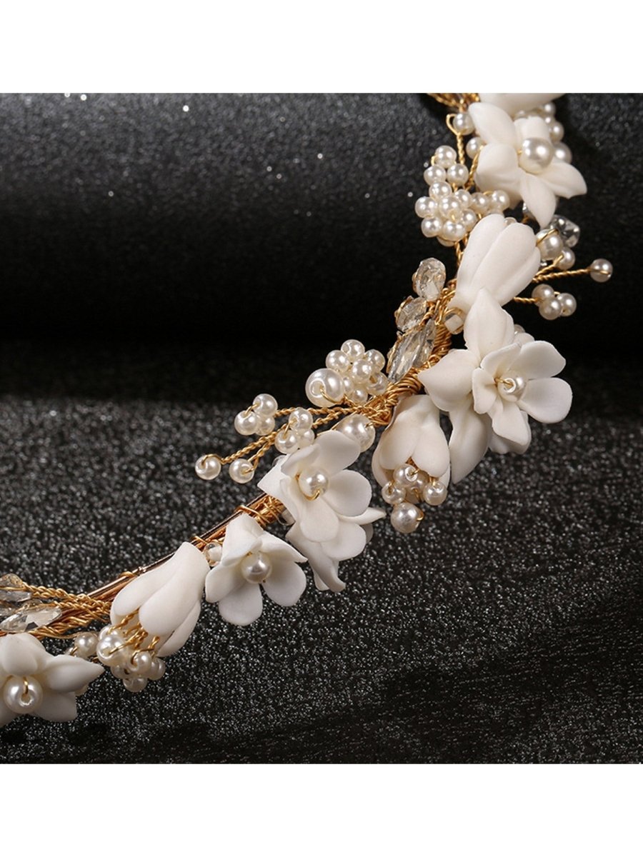 Flower Pearl Bridal Headband - KissProm