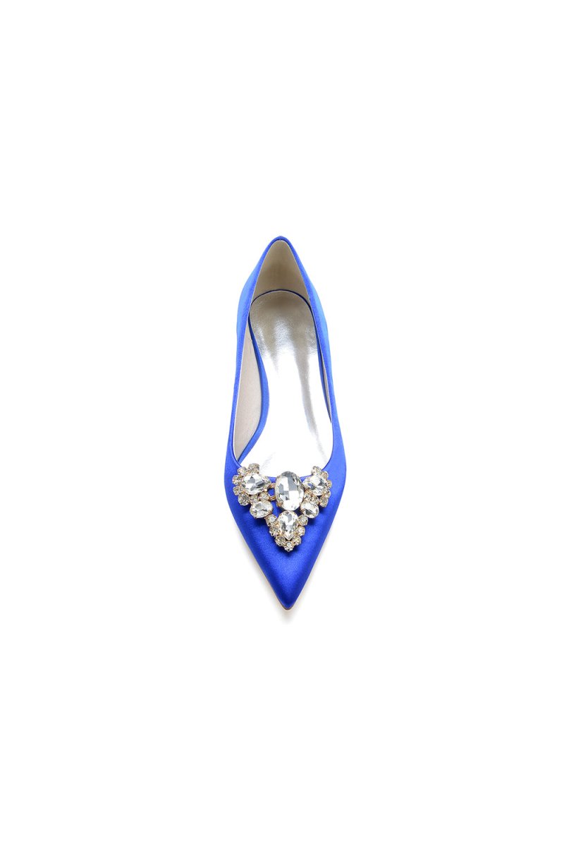 Pretty Pointed Toe Rhinestone Kitten Heels - KissProm