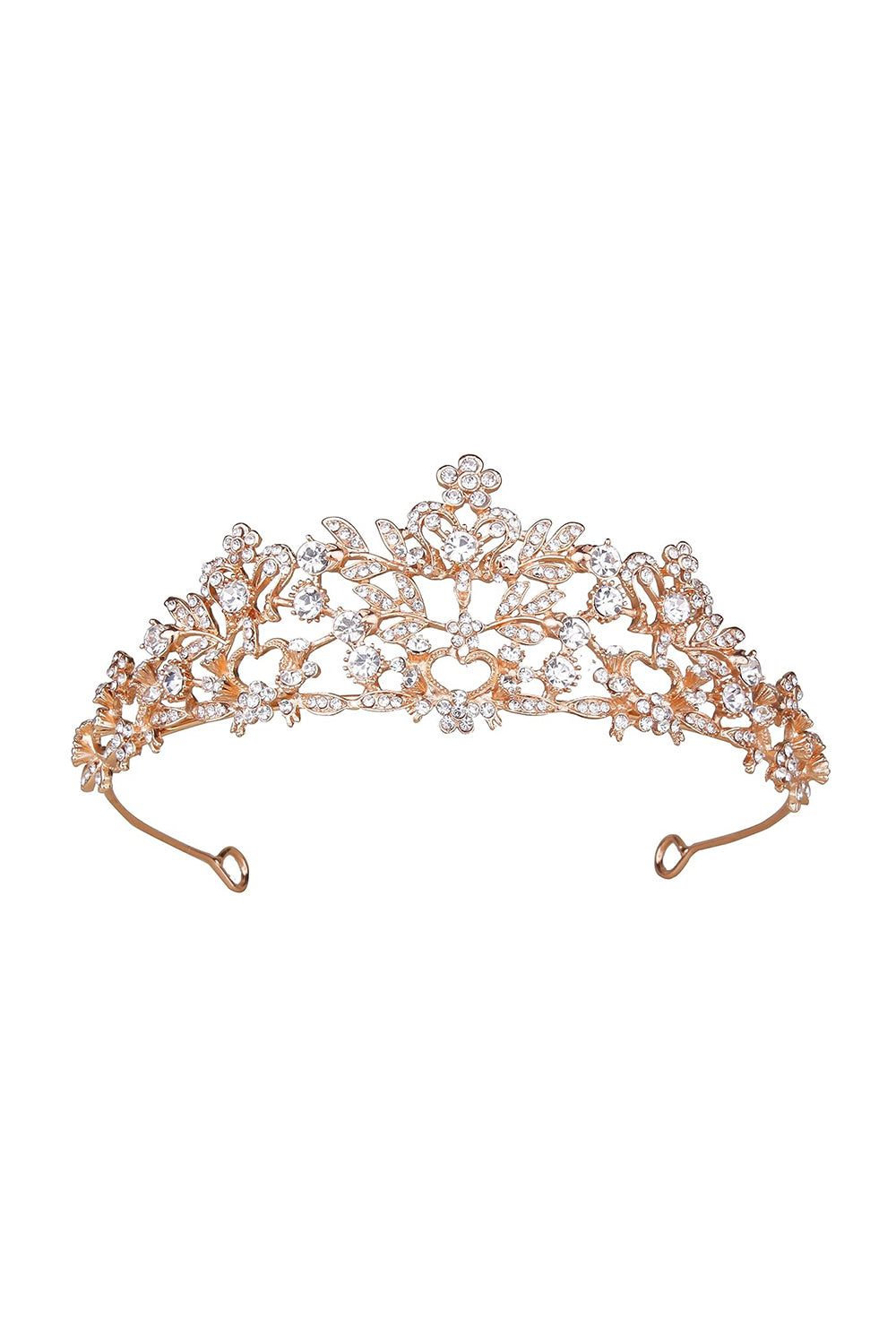 Rose Gold Pink Tiara Bridal Hair Accessories