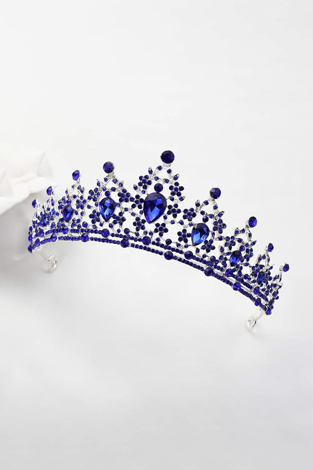 Crystal-Embellished Tiara in Blue Tone