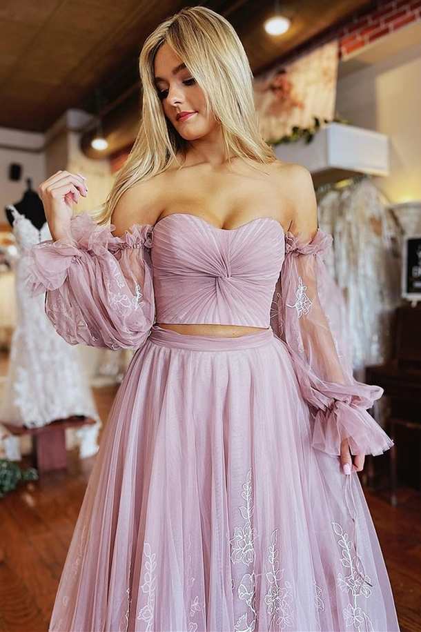 Two piece a 2025 line prom dress