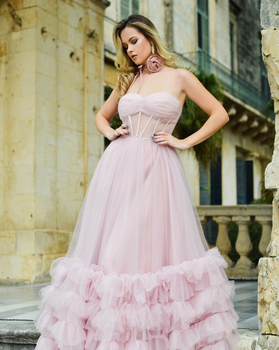 Pink Corset Prom Dresses