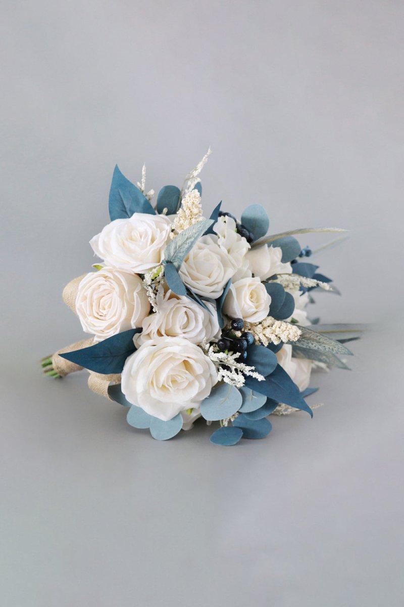 Artificial Cascade Silk Roses Wedding Bridal Bouquets - KissProm