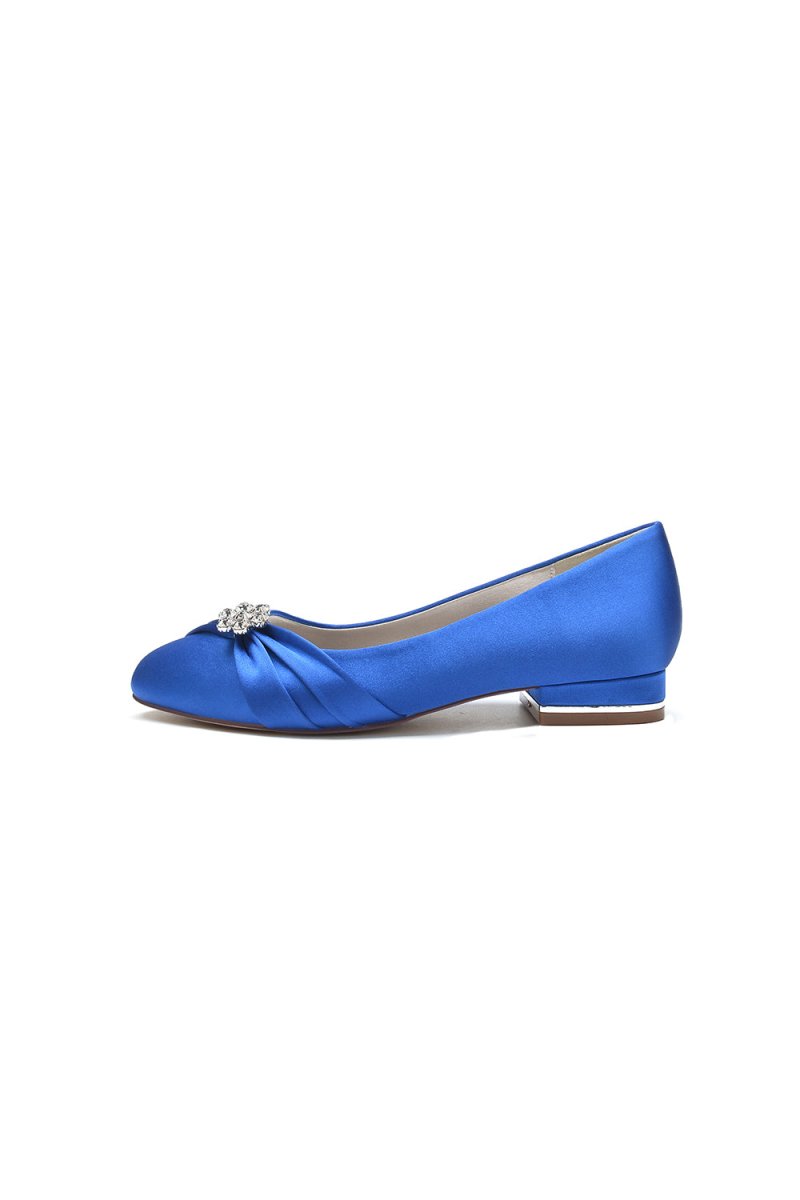 Royal Blue Flats with Rhinestone embellished - KissProm