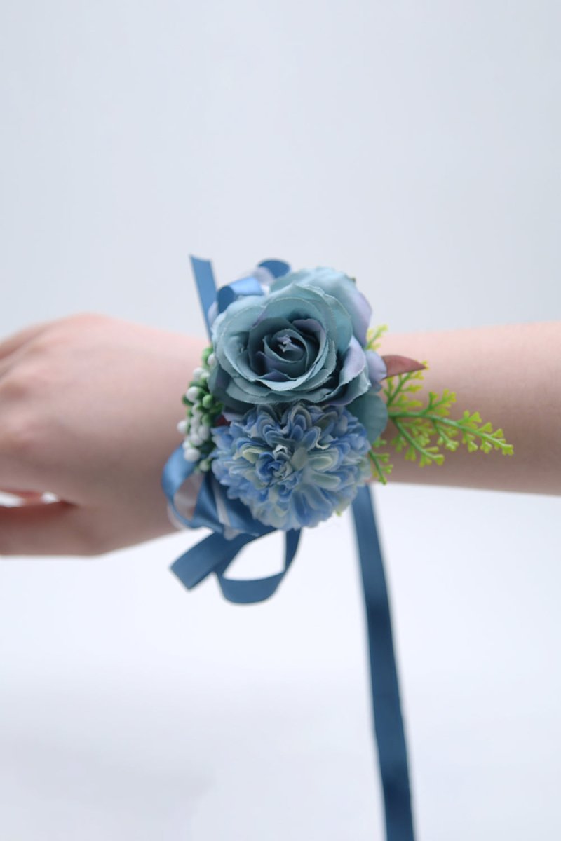 Artificial Silk Roses Bridesmaid Wrist Corsage - KissProm