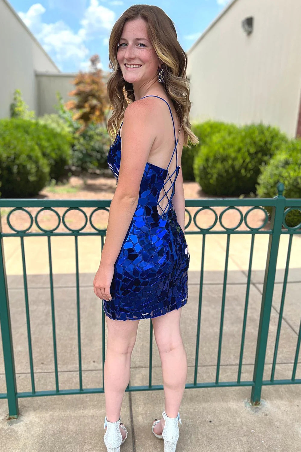 Sparkly Royal Blue Sequined Tight Short Homecoming Dress