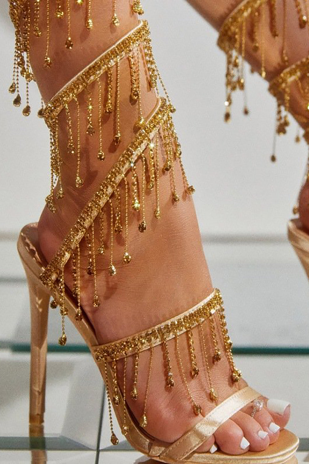 Gold gladiator hot sale sandals heels