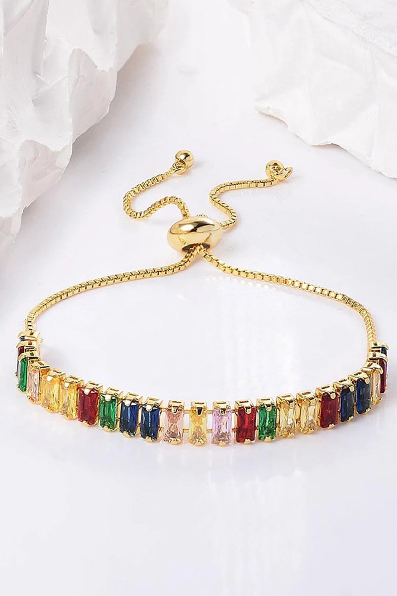 Colorful Rhinestone Bracelet Earring Party Set - KissProm