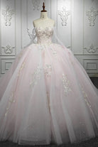 Renata | Blush Ball Gown Lace Strapless Sleeveless Quinceanera Dresses - KissProm