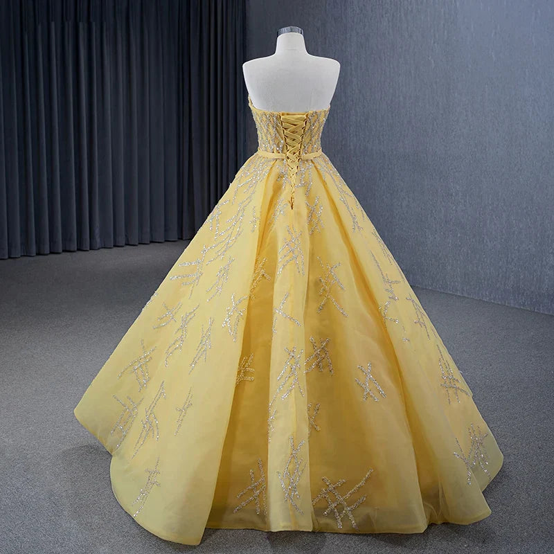 Gown dress yellow best sale