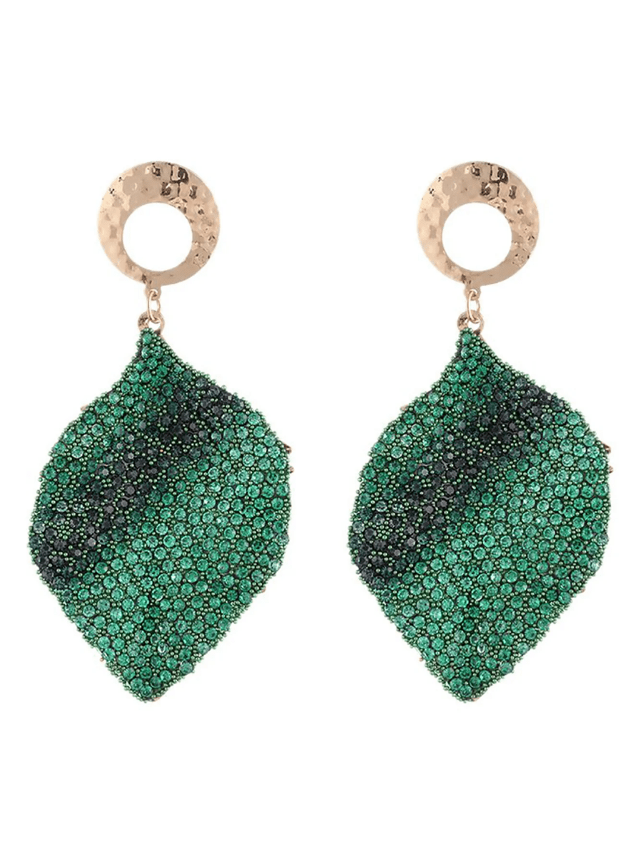 Green Leaf Unique Earrings - KissProm