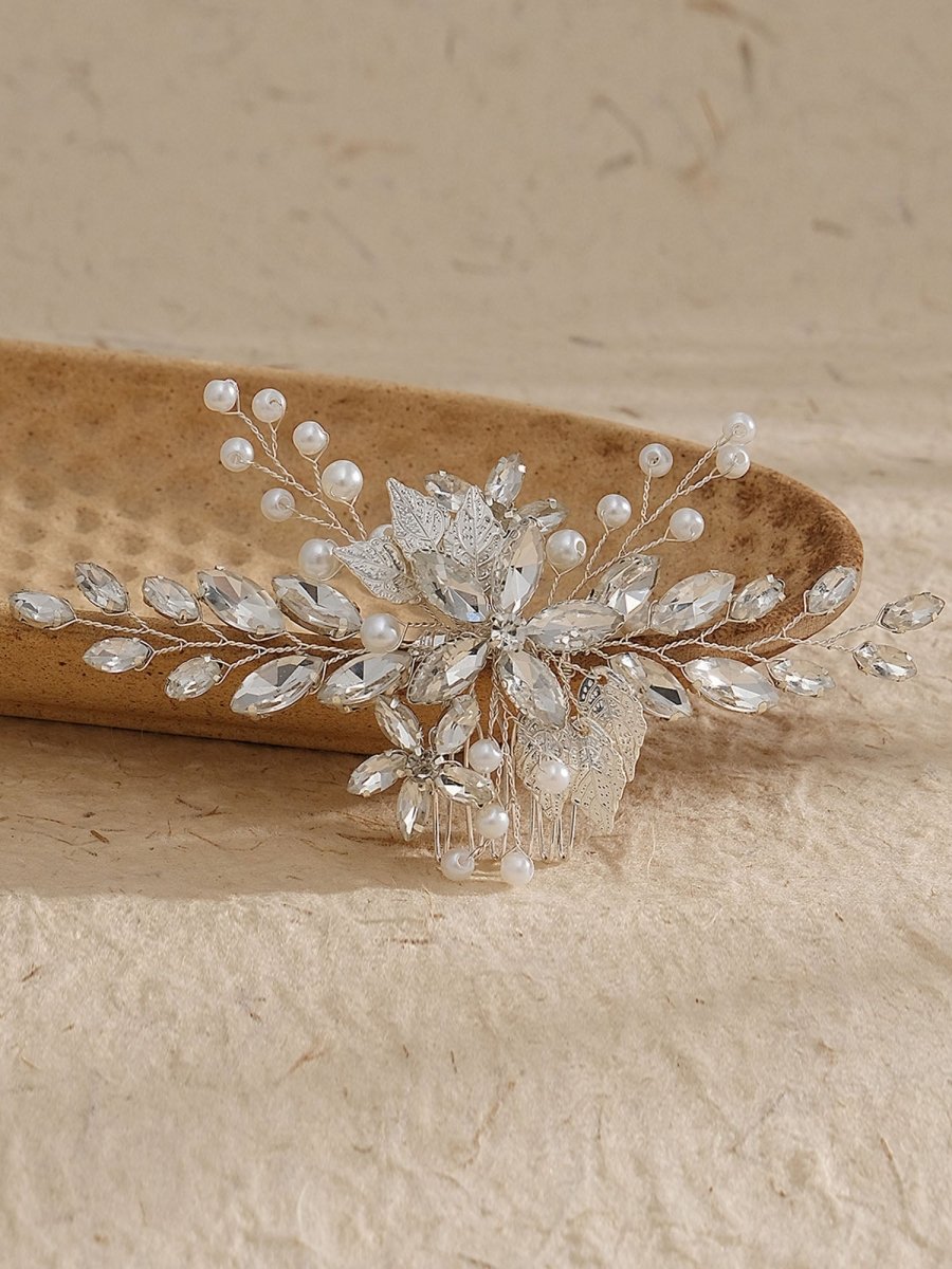 Diamond Handmade Pearl Hair Comb Accessories - KissProm